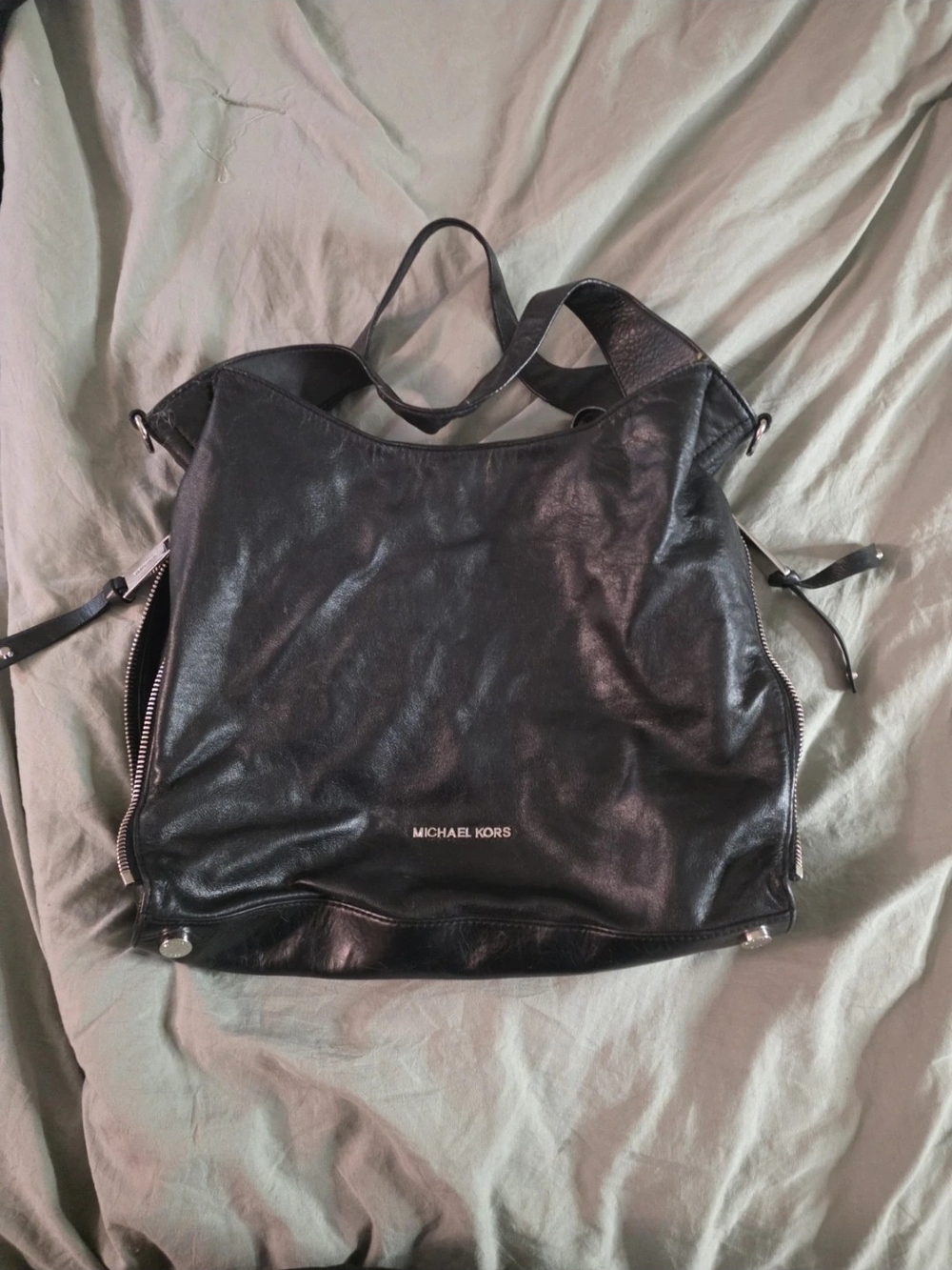 Michael Kors Black Leather Shoulder Tote
